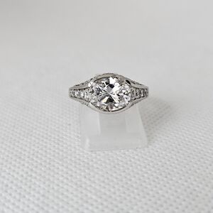 Authentic Gems En Vogue Diamond Simulant Ring Palladium Sterling Silver Sz 7!